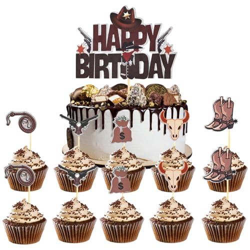 16Stk Cowboy Cake Toppers, Cowboy Geburtstag Party Dekorationen, Western Cowboy Geburtstag Kuchen Toppers, Cowboy Hufeisen Stiefel Cupcake Toppers, Western Cowboy Thema schillernden Kuchen 16Stk Cowboy Cake Toppers, Cowboy Geburtstag Party Dekorationen, Western Cowboy Geburtstag Kuchen Toppers, Cowboy Hufeisen Stiefel Cupcake Toppers, Western Cowboy Thema schillernden Kuchen von Shamoparty