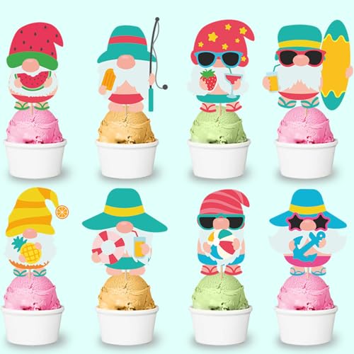 16Stk Gnome Geburtstag Kuchen Topper, Eis Dessert Kuchen Topper, Hawaiian Party Supplies, Sommer Supplies, Baby Shower 16Stk Gnome Geburtstag Kuchen Topper, Eis Dessert Kuchen Topper, Hawaiian Party Supplies, Sommer Supplies, Baby Shower von Shamoparty