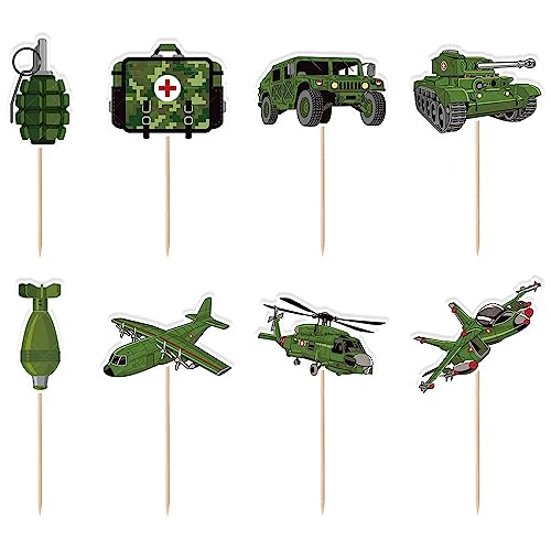 17Stk Camouflage Militär Kuchen Dekoration von Shamoparty