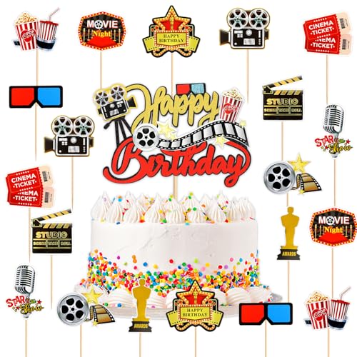 21Stk Movie Cake Toppers, Movie Party Party Supplies, Hollywood Movie Themen, Movie Party Dekorationen, Baby Shower Wedding Graduation Party Cake Toppers, Movie Night Party 21Stk Movie Cake Toppers, Movie Party Party Supplies, Hollywood Movie Themen, Movie Party Dekorationen, Baby Shower Wedding Graduation Party Cake Toppers, Movie Night Party von Shamoparty
