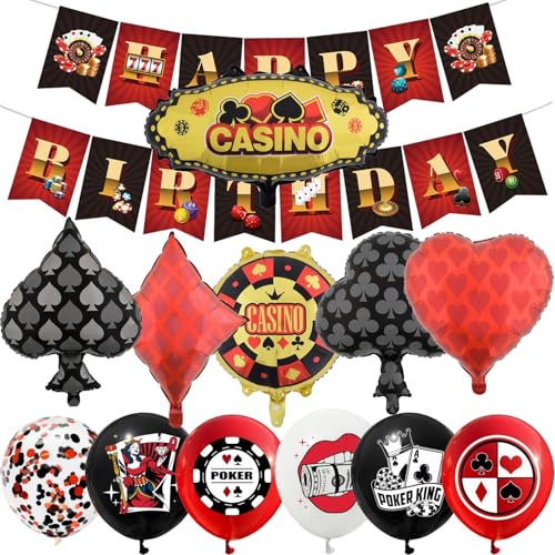 25 Stück Casino Night Poker Ballon-Set, Poker-Thema Geburtstagsparty Pull Tabs, Casino Night Poker Thema Latex-Ballons, Casino-Thema Poker Folienballons, Casino Night Birthday Party Dekorationen 25 Stück Casino Night Poker Ballon-Set, Poker-Thema Geburtstagsparty Pull Tabs, Casino Night Poker Thema Latex-Ballons, Casino-Thema Poker Folienballons, Casino Night Birthday Party Dekorationen von Shamoparty