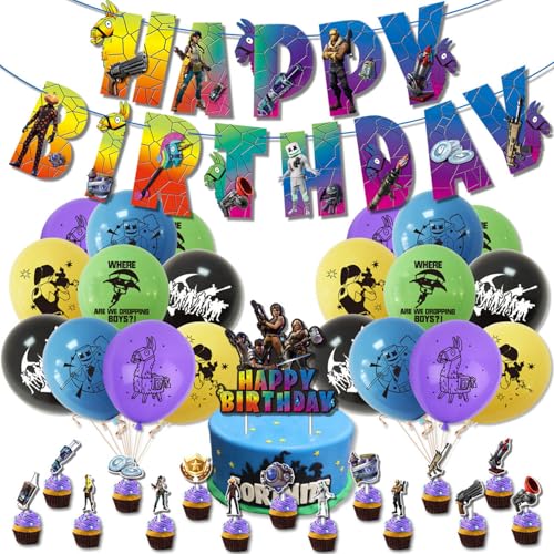 30Stk Spiel Party Dekoration Set, Spiel Geburtstagskuchen Dekorationen Banner Luftballons, Jungen Party Dekorationen, Cupcake Supplies, Kindergeburtstag Zubehör 30Stk Spiel Party Dekoration Set, Spiel Geburtstagskuchen Dekorationen Banner Luftballons, Jungen Party Dekorationen, Cupcake Supplies, Kindergeburtstag Zubehör von Shamoparty