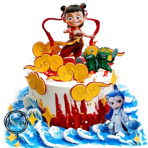 31Stk Nezha Cake Topper- Demon Child’s Descent,Kinderfilm-Themen-Dekoration， Kuchen Deko Geburtstag von Shamoparty