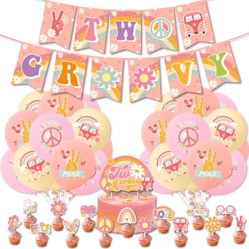 41 Hippie Party Dekorationen, Funky Party Dekorationen einschließlich Hippie Banner, Luftballons, Cupcake Dekorationen, Boho 41 Hippie Party Dekorationen, Funky Party Dekorationen einschließlich Hippie Banner, Luftballons, Cupcake Dekorationen, Boho von Shamoparty