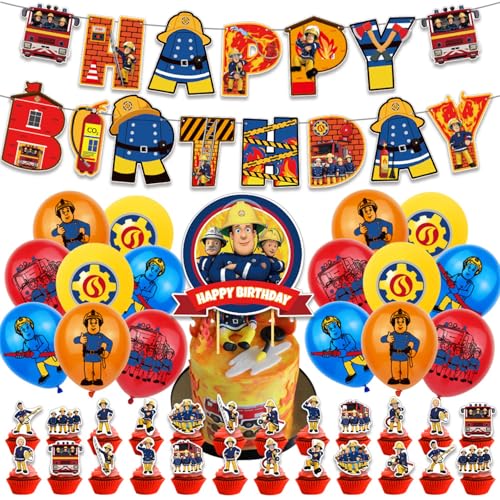 42Stk Feuerwehrmann Geburtstag Party Kit, Kindergeburtstag Dekorationen, Feuerwehrmann Party Dekorationen, Kuchen Ballon Banner, Dekorieren Zubehör für Jungen und Mädchen 42Stk Feuerwehrmann Geburtstag Party Kit, Kindergeburtstag Dekorationen, Feuerwehrmann Party Dekorationen, Kuchen Ballon Banner, Dekorieren Zubehör für Jungen und Mädchen von Shamoparty