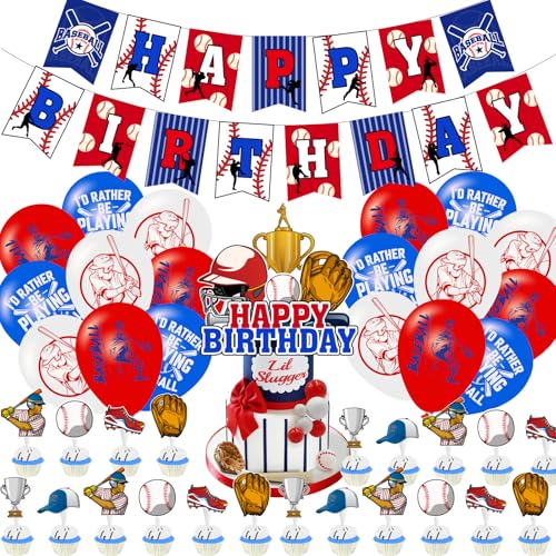 44Stk Baseball Party Dekorationen, Sport Geburtstag Zubehör, Jungen und Mädchen Geburtstag Party Dekoration Zubehör, Baseball Banner Ballon Kuchen Dekorationen 44Stk Baseball Party Dekorationen, Sport Geburtstag Zubehör, Jungen und Mädchen Geburtstag Party Dekoration Zubehör, Baseball Banner Ballon Kuchen Dekorationen von Shamoparty