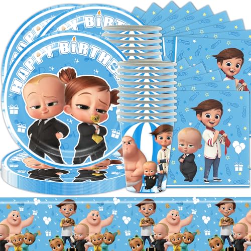 61 Stk Baby Geburtstag Partygeschirr, Kinder Party Zubehör, Party Dekorationen für Jungen und Mädchen, Inklusive Partygeschirr für 20 Personen Pappteller, Pappbecher, Papierservietten, Tischtücher 61 Stk Baby Geburtstag Partygeschirr, Kinder Party Zubehör, Party Dekorationen für Jungen und Mädchen, Inklusive Partygeschirr für 20 Personen Pappteller, Pappbecher, Papierservietten, Tischtücher von Shamoparty