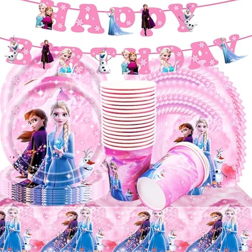 62Stk ELSA&ANNA Partygeschirr Set, 20 Personen Königin Eiskönigin Party, Enthalten 9"Teller, Becher, Papierserviette,Tischdecke für Kinder Geburtstag Partygeschirr Dekoration 62Stk ELSA&ANNA Partygeschirr Set, 20 Personen Königin Eiskönigin Party, Enthalten 9"Teller, Becher, Papierserviette,Tischdecke für Kinder Geburtstag Partygeschirr Dekoration von Shamoparty