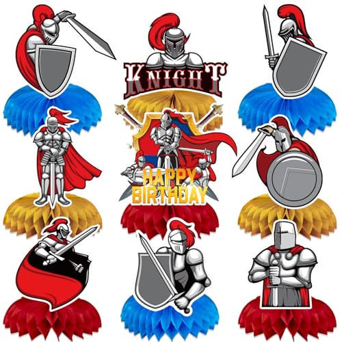9 SKT Mittleres Alter Waben Tischdekorationen, Knight Party Waben Mittelstücke für Tischdekoration, Hübsch Partyzubehör Retro Mittelstücke Tischaufsätze für Kinder Junge Geburtstag Party Dekoration 9 SKT Mittleres Alter Waben Tischdekorationen, Knight Party Waben Mittelstücke für Tischdekoration, Hübsch Partyzubehör Retro Mittelstücke Tischaufsätze für Kinder Junge Geburtstag Party Dekoration von Shamoparty