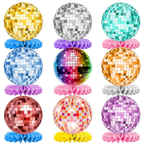 9 Stück Disco Ball Thematische Wabendekorationen, Disco Waben Tischdekorationen für Geburtstagsfeiern, Disco Beat und Rock Dekorationen, Disco Prom Party Dekorationen, Hip Hop Tischdekorationen 9 Stück Disco Ball Thematische Wabendekorationen, Disco Waben Tischdekorationen für Geburtstagsfeiern, Disco Beat und Rock Dekorationen, Disco Prom Party Dekorationen, Hip Hop Tischdekorationen von Shamoparty