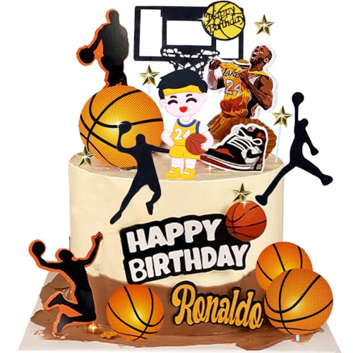 Basketball-Kuchendekoration, 19 Stück, Basketball-Motiv, Kuchendekoration für Jungen und Herren, Basketball, Geburtstagsparty-Zubehör Basketball-Kuchendekoration, 19 Stück, Basketball-Motiv, Kuchendekoration für Jungen und Herren, Basketball, Geburtstagsparty-Zubehör von Shamoparty
