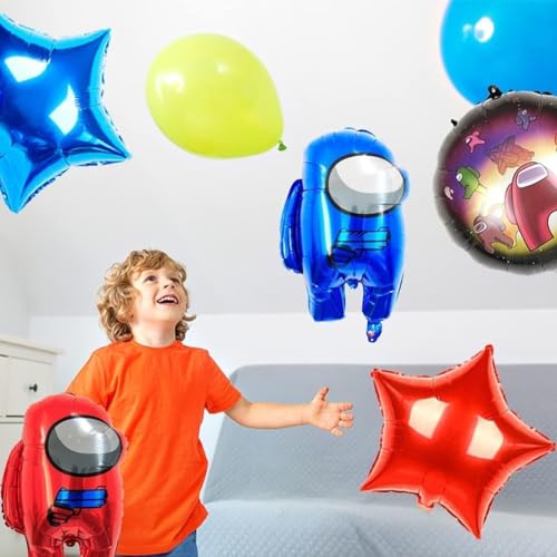 Game Us Geburtstag Dekoration, Shamoparty 6 Stück Game Gebutstag Party, Among Folienballons, Geburtstag Party, für Kindergeburtstag Geburtstag Party Deko von Shamoparty