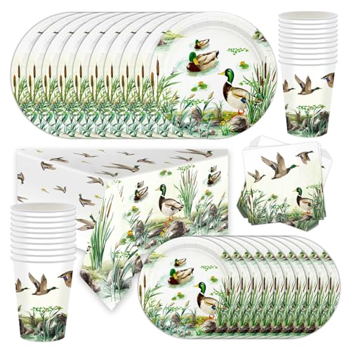 Mallard Duck Partygeschirr, Frühling Vogel Thema, Kindergeburtstag Partygeschirr, enthält Teller, Tassen, Servietten und Tischdecken, Geburtstag für 20 Personen Mallard Duck Partygeschirr, Frühling Vogel Thema, Kindergeburtstag Partygeschirr, enthält Teller, Tassen, Servietten und Tischdecken, Geburtstag für 20 Personen von Shamoparty