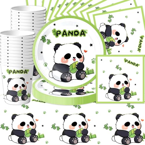 Panda Party Geschirr Set, 61Stk Panda Thema Geburtstag Dekoration, Cartoon Teller Papier Handtücher Tasse Tischdeck, Baby Jahrestag Party, Tier Kinder Geburtstag Dekorationsartikel Panda Party Geschirr Set, 61Stk Panda Thema Geburtstag Dekoration, Cartoon Teller Papier Handtücher Tasse Tischdeck, Baby Jahrestag Party, Tier Kinder Geburtstag Dekorationsartikel von Shamoparty