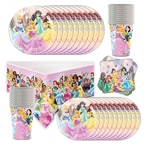 Princess Party Decoration,Partygeschirr-Das Neue 61 Stk Pink Mädchen Princess Geburtstag Geschirr Kit Teller Becher Tischdecke Besteckpapier für 20 Kinder, Kleines Mädchen Party Deko,Baby Shower Princess Party Decoration,Partygeschirr-Das Neue 61 Stk Pink Mädchen Princess Geburtstag Geschirr Kit Teller Becher Tischdecke Besteckpapier für 20 Kinder, Kleines Mädchen Party Deko,Baby Shower von Shamoparty
