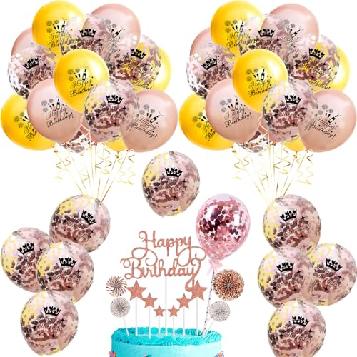 Rose Gold Geburtstagstorte Dekoration,Gold und Silber Papier Blume Fan 5 Zoll Pailletten Ballon Geburtstagskuchen Einsatz Gold Zwiebel Papier Glitter Kuchen Einsatz Dekorationund Luftballons Rose Gold Geburtstagstorte Dekoration,Gold und Silber Papier Blume Fan 5 Zoll Pailletten Ballon Geburtstagskuchen Einsatz Gold Zwiebel Papier Glitter Kuchen Einsatz Dekorationund Luftballons von Shamoparty