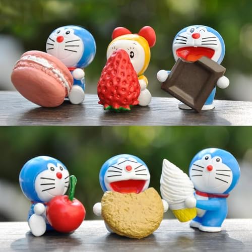 Skulpturen von 6 Niedlichen Mini Doraemon Figuren,Kuchendekoration,Cupcake Toppers,Gartenfiguren,Feengarten-Zubehör,Mikro Landschaft Gartendekoration Skulpturen von 6 Niedlichen Mini Doraemon Figuren,Kuchendekoration,Cupcake Toppers,Gartenfiguren,Feengarten-Zubehör,Mikro Landschaft Gartendekoration von Shamoparty