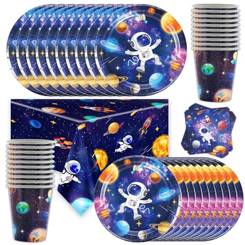 Weltraum Party Deko-Space Galaxy Partygeschirr Set, Enthält Teller, Servietten, Tassen, Tischdecke, Weltraum Deko für kindergeburtstag Planeten 20 Gäste Weltraum Party Deko-Space Galaxy Partygeschirr Set, Enthält Teller, Servietten, Tassen, Tischdecke, Weltraum Deko für kindergeburtstag Planeten 20 Gäste von Shamoparty
