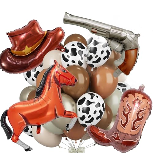 24 Stk Western Cowboy Thema Ballons, Party Dekoration Folie Ballons, Cowboy-Stil Dekoration,Ballon für Pferderennen,Retro-Farbserie Ballons Set 24 Stk Western Cowboy Thema Ballons, Party Dekoration Folie Ballons, Cowboy-Stil Dekoration,Ballon für Pferderennen,Retro-Farbserie Ballons Set von Shamoparty