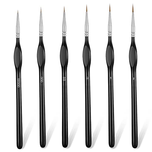 Feine Detail Pinsel Set,6 PCS Miniatur Pinsel Zeichenpinsel Pinselset Feine Detail Pinsel für Acryl Aquarell Modellbau für Nagelkunst Acryl Aquarell Ölgemälde Modellbau und Strichmalerei Feine Detail Pinsel Set,6 PCS Miniatur Pinsel Zeichenpinsel Pinselset Feine Detail Pinsel für Acryl Aquarell Modellbau für Nagelkunst Acryl Aquarell Ölgemälde Modellbau und Strichmalerei von ShanBye