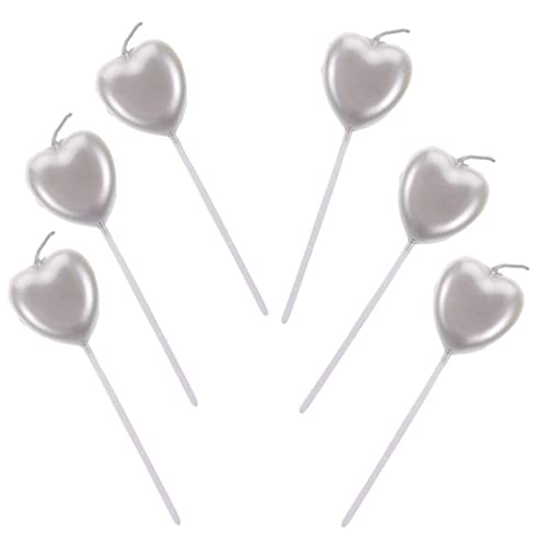 Herzform Geburtstagskerzen,6 Pcs Cake Topper Dekorationen Geburtstagskerzen Metallisch Kuchen Kerzen für Kinder Geburtstag Hochzeit Party Silber Herzform Geburtstagskerzen,6 Pcs Cake Topper Dekorationen Geburtstagskerzen Metallisch Kuchen Kerzen für Kinder Geburtstag Hochzeit Party Silber von ShanBye