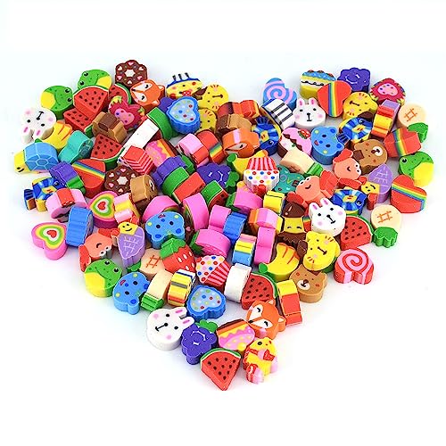 150 PCS Süße Radiergummis Set - Fruchtgeschmack Und Tier Radiergummi Für Kinder - Kleine Radierer von ShanBye