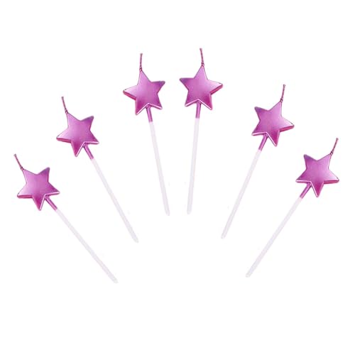 Sternform Geburtstagskerzen,6 PCS Cake Topper Dekorationen Geburtstagskerzen Metallisch Kuchen Kerzen für Kinder Geburtstag Hochzeit Party Lila Sternform Geburtstagskerzen,6 PCS Cake Topper Dekorationen Geburtstagskerzen Metallisch Kuchen Kerzen für Kinder Geburtstag Hochzeit Party Lila von ShanBye