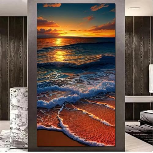 Diamond Painting Erwachsene Groß Sonnenuntergang Wave Beach, Diamant Painting Bilder XXL, 5D Diamant Art Painting Set Strass Stickerei Malerei Painting für Wanddekor Square Drill 50x100 cm Diamond Painting Erwachsene Groß Sonnenuntergang Wave Beach, Diamant Painting Bilder XXL, 5D Diamant Art Painting Set Strass Stickerei Malerei Painting für Wanddekor Square Drill 50x100 cm von ShangShengzi