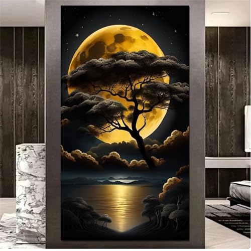 ShangShengzi Diamond Painting Erwachsene Groß Baum See Mond, Diamant Painting Bilder XXL, 5D Diamant Art Painting Set Strass Stickerei Malerei Painting für Wanddekor Square Drill 60x120 cm ShangShengzi Diamond Painting Erwachsene Groß Baum See Mond, Diamant Painting Bilder XXL, 5D Diamant Art Painting Set Strass Stickerei Malerei Painting für Wanddekor Square Drill 60x120 cm von ShangShengzi