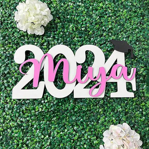Holzschild zum Schulabschluss, personalisierbar, Party-Dekoration, Foto-Requisite, Holzschild, personalisierbar, Party-Dekoration (25 cm) von Shangyue