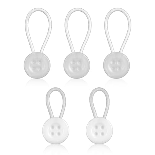 5 Stück Kragenverlängerungen für Herrenhemden, Rotundity weiches, elastisches Design, Knopfverlängerung für Hemden, für Hemdmanschette, Kragen (3 Stück transparent und 2 Stück weiß) von Shanmeidㅤ