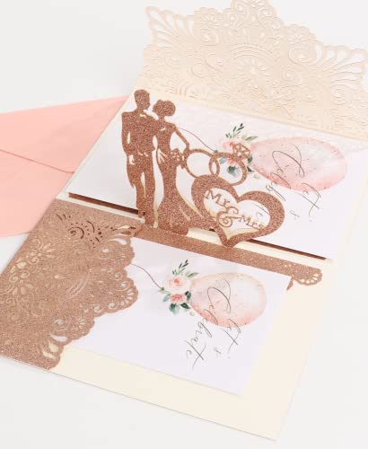 3D Hochzeitskarten Glückwunsch mit hochwertigem Umschlag, Hochzeitskarte Pop Up für Hochzeitseinladungen Hochzeitsglückwünsche Hochzeitstag Verlobung Beichte von Shano doggi