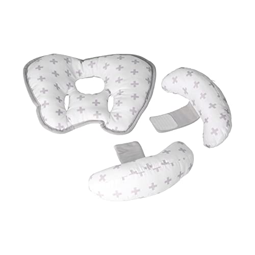 Shanrya Baby-Kopfkissen, Baby-Kissen-sicheres, bequemes, verstellbares Design für Flugzeuge für Kinderwagen für Züge(Weißes Plus) von Shanrya