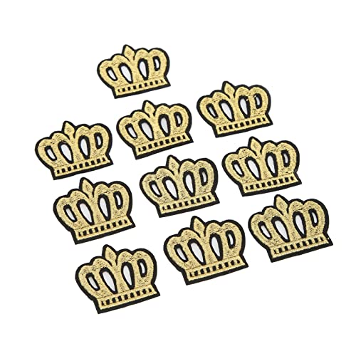 Kronen-Stickerei-Patch, Schattierungsfehler 10 Stück DIY große Kronen-Stickerei-Patch Baumwolle Materialschäden von von Shanrya