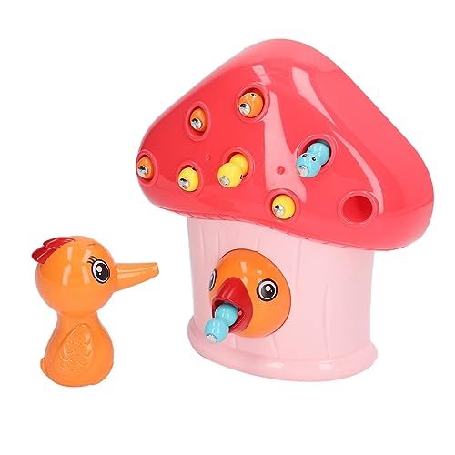 Shanrya Vogelfütterungsspielzeug, Magnetisches Vogelwurmspielzeug, Feinmotorik, Bunte Sensorische Entwicklung für Reisen für Kleinkinder (Rot) von Shanrya