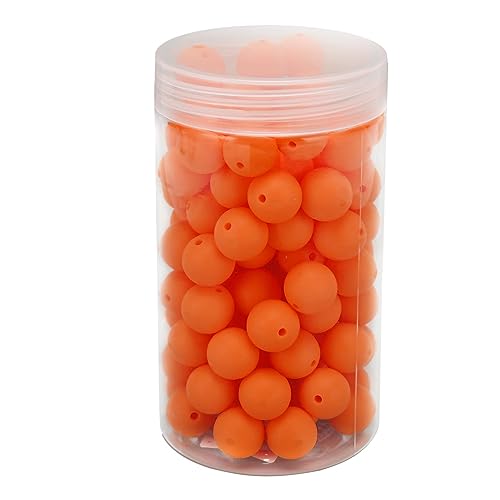 Silikonperlen, 105 Stück, Lose Silikonperlen, Durchmesser 15 Mm, Helle Farbe, mit Plastikflasche für DIY-Clubraum für Schlüsselanhänger (ORANGE) von Shanrya