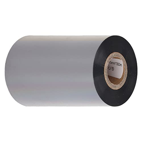 Thermo-Transferband, verlustarm, 110 mm x 300 m, Etikettendruckband, ausgezeichnetes Harz, schwarz, für PET-PVC-Kunstpapier von Shanrya