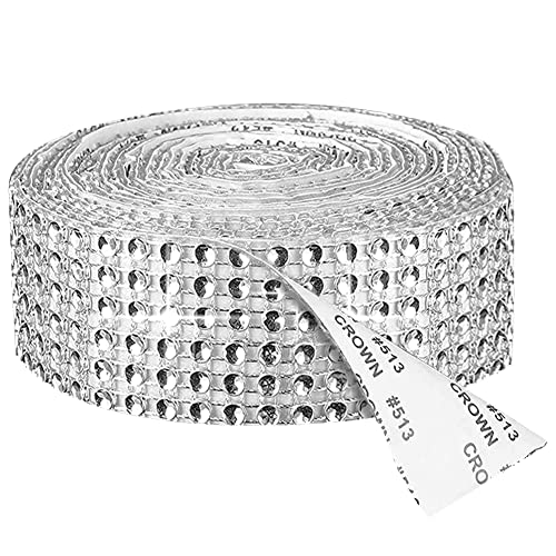 Shao hua 3 Yards Selbstklebende Kristall Strass, Acryl Strass Diamant Band, Diamant Band, Für Brautstrauß Fotorahmen, DIY Dekoration Aufkleber mit Strass, DIY Kunsthandwerk(6 Row Strass, 3cm) von Shao hua