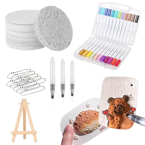 Magic Puffy Paint,Foam Texture Painting Paper,Ultimatives Magisches Textur-Malset,3D Zeichnen Leinwand Schwamm mit 12 Farben Stifte,Schaumstoff-Textur-Malpapier für Kinder DIY (B) von Shaohan