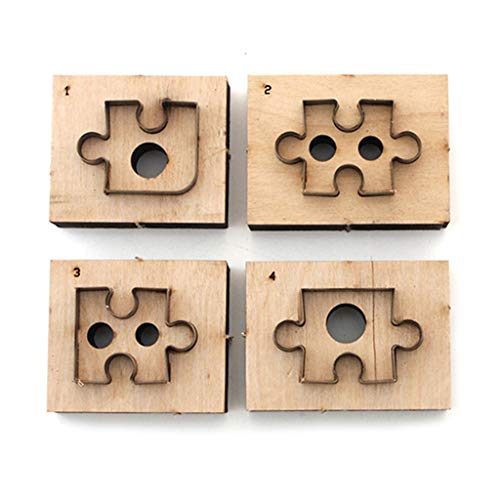 4 x Puzzle-Stanzformen aus Holz zum Schneiden von Leder-Puzzle, Stanzform, Scrapbook, Prägung, Schmuck, DIY, Lederhandwerk, Puzzle, Holz-Stanzform von ShapeW