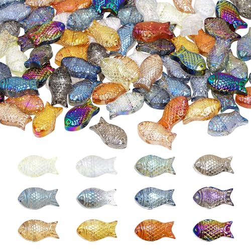 Shapenty 120 Stück doppelseitige galvanisierte Glas-Kristallperlen in Fischen, Ozean, Meeresperlen für Ohrringe, Armbänder, Halsketten, Anhänger, Schmuckherstellung, Hochzeit, hängende Dekoration Shapenty 120 Stück doppelseitige galvanisierte Glas-Kristallperlen in Fischen, Ozean, Meeresperlen für Ohrringe, Armbänder, Halsketten, Anhänger, Schmuckherstellung, Hochzeit, hängende Dekoration von Shapenty