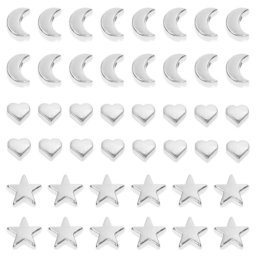 Shapenty Abstandshalter-Perlen-Set mit Herzen, Stern, Mond, lose Abstandshalter, für Valentinstag, Muttertag, Weihnachten, Ornament, Armband, Halskette, Ohrringe, Anhänger, Schmuckherstellung, DIY Shapenty Abstandshalter-Perlen-Set mit Herzen, Stern, Mond, lose Abstandshalter, für Valentinstag, Muttertag, Weihnachten, Ornament, Armband, Halskette, Ohrringe, Anhänger, Schmuckherstellung, DIY von Shapenty