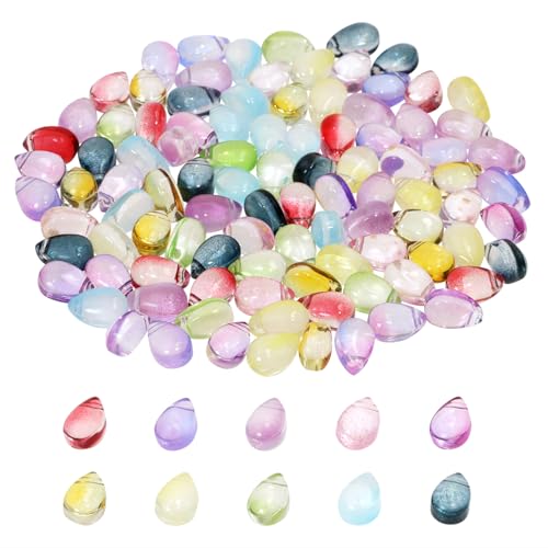 Shapenty Glas-Kristallperlen in Tropfenform für Ohrringe, Armbänder, Halsketten, Schlüsselanhänger, Schmuckherstellung, Hochzeit, Haarband, hängende Dekoration, Bastelverzierung, 100 Stück, 9 x 6 mm Shapenty Glas-Kristallperlen in Tropfenform für Ohrringe, Armbänder, Halsketten, Schlüsselanhänger, Schmuckherstellung, Hochzeit, Haarband, hängende Dekoration, Bastelverzierung, 100 Stück, 9 x 6 mm von Shapenty