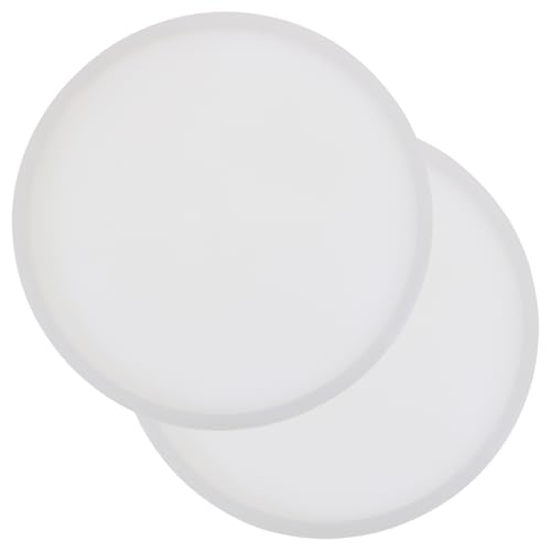 Shapenty Harzuntersetzer-Formen aus Silikon, Epoxidharz, für Gießschüsseln, Matte, Tabletts, DIY, Heimdekoration, Bastelprojekte, 2 Stück (10,2 x 10,2 cm, rund) von Shapenty