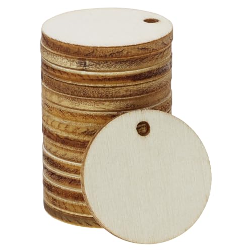 Shapenty Kleine Blanko-Holz-Kreis-Anhänger, runde Holzstücke, Scheiben mit Loch für Ohrringe, Schlüsselanhänger, Weihnachtsschmuck, Geschenkanhänger, Verzierungen, Marker, Weinanhänger, DIY-Projekte Shapenty Kleine Blanko-Holz-Kreis-Anhänger, runde Holzstücke, Scheiben mit Loch für Ohrringe, Schlüsselanhänger, Weihnachtsschmuck, Geschenkanhänger, Verzierungen, Marker, Weinanhänger, DIY-Projekte von Shapenty