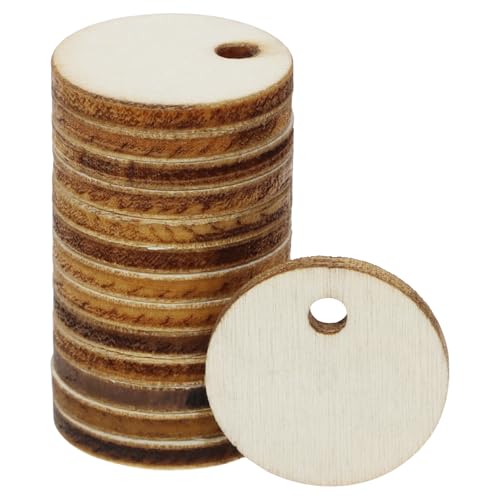 Shapenty Kleine Blanko-Holz-Kreis-Anhänger, runde Holzstücke, Scheiben mit Loch für Ohrringe, Schlüsselanhänger, Weihnachtsschmuck, Geschenkanhänger, Verzierungen, Marker, Weinanhänger, DIY-Projekte Shapenty Kleine Blanko-Holz-Kreis-Anhänger, runde Holzstücke, Scheiben mit Loch für Ohrringe, Schlüsselanhänger, Weihnachtsschmuck, Geschenkanhänger, Verzierungen, Marker, Weinanhänger, DIY-Projekte von Shapenty