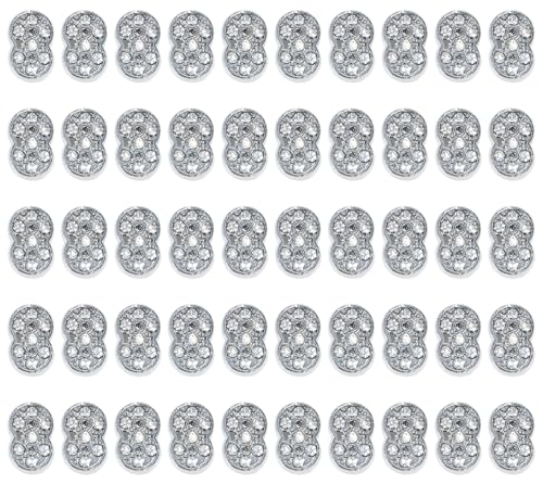 Shapenty Silberfarbene Strass-Zahlen-Abstandshalter für Bastelarbeiten, Armbänder, Halsketten, Anhänger, Schlüsselanhänger, Haarspangen, Schmuckherstellung, Dekoration, 50 Stück (8, 8 mm) von Shapenty