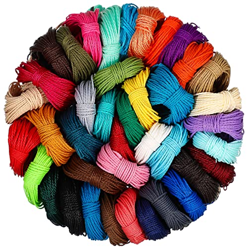 Shappy 400m Microcord 1mm 437 Yard 40 Farben Gewachste Polyesterschnur 1mm Linhasita Paracord Polyester Kordel Makramee Garn 1mm Farbig Garn für Makramee Armbänder Makramee Garn für Armbänder für DIY von Shappy