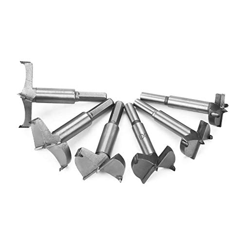 Forstner Bohrer, 6 Stück 30-60 mm Holzbohrer Set Hochfestes Stahl Flachbohrerset Holzbearbeitungswerkzeug Stanzbohrer Stahllochsägen-Set von Sharainn