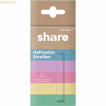 32 x share Haftnotizstreifen 4-0019 sortiert 5x40 Blatt von Share